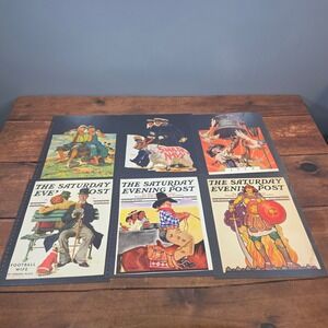 Saturday Evening Post Art Prints Adult OS Multicolor Good Norman Rockwell Set